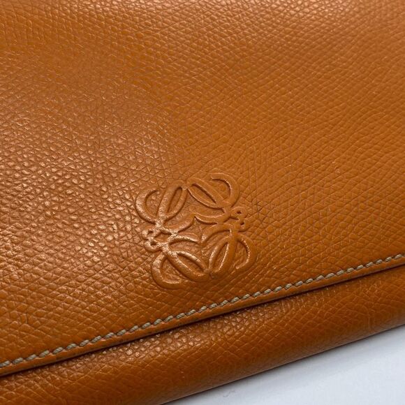 Authentic Loewe Orange Leather Long Designer Wallet / Clutch - Picture 12 of 14